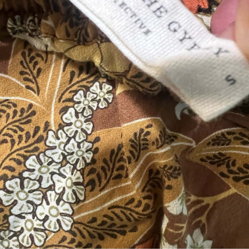 Spell & The Gypsy Bianca Brown Floral print wide leg pants size small - Picture 9 of 16